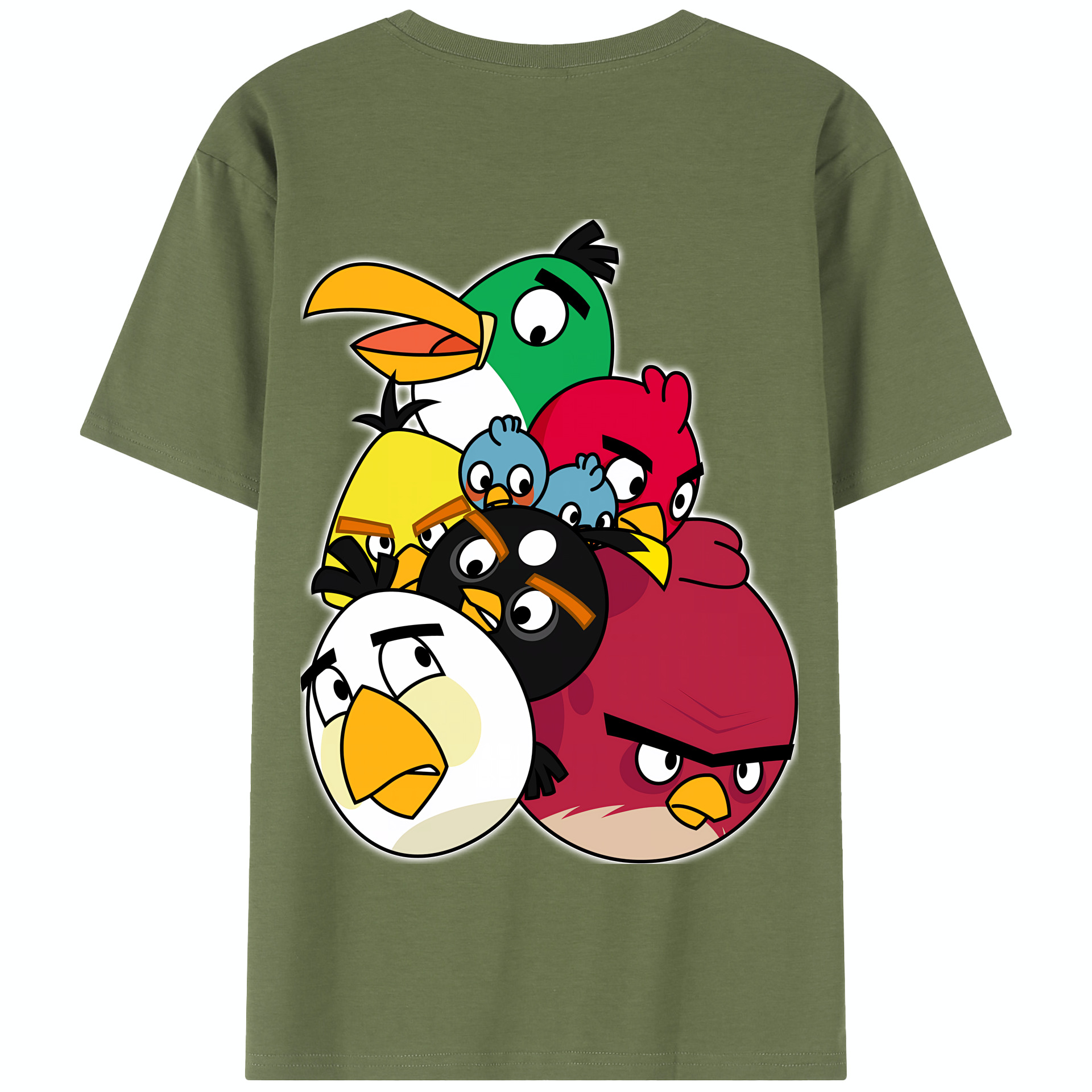 （画像用） Angry Birds アングリーバード 綿100％半袖Tシャツ（背面プリント）